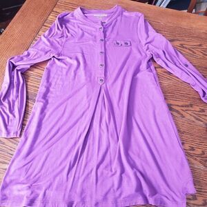 Soft Surroundings purple half button tunic  sz XS
